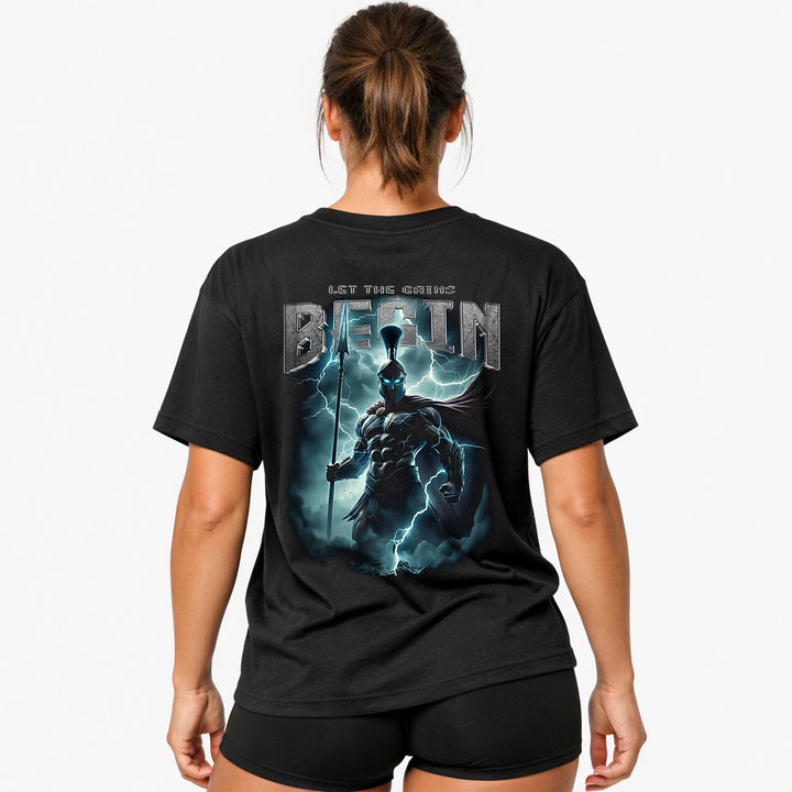 Let the gains begin Oversized (Backprint) Shirt