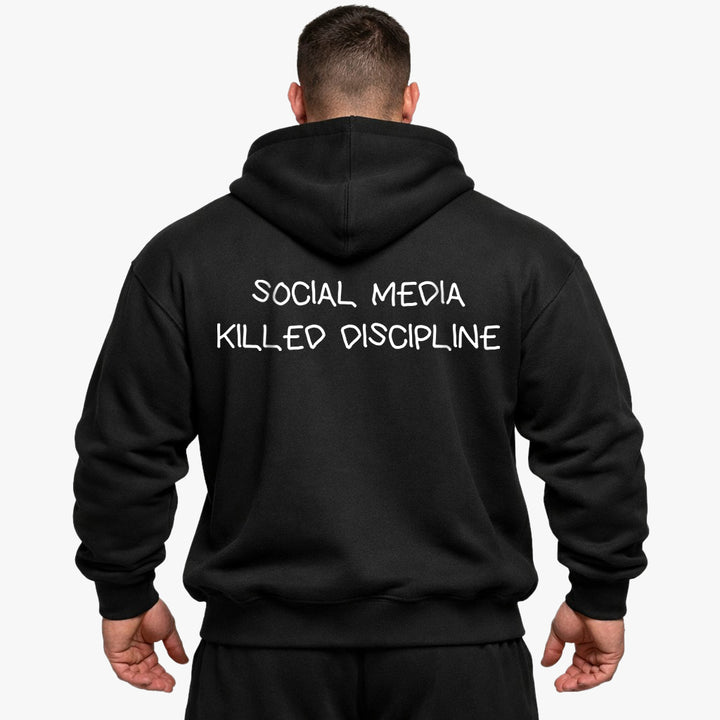 SOCIAL MEDIA KILLED DISCIPLINE Oversized (Backprint) Hoodie