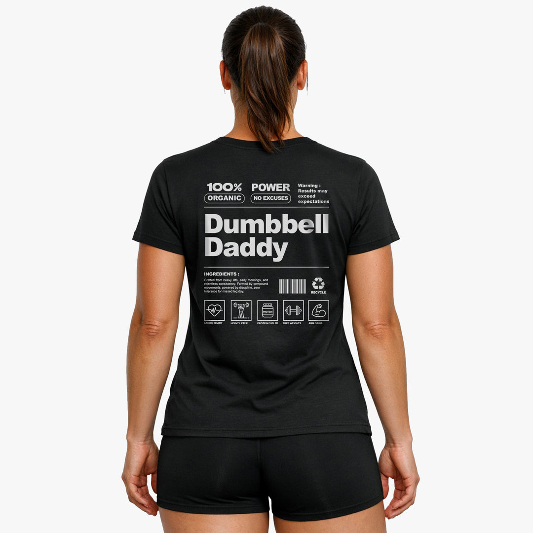 Dumbbell Daddy (Backprint) T-Shirt