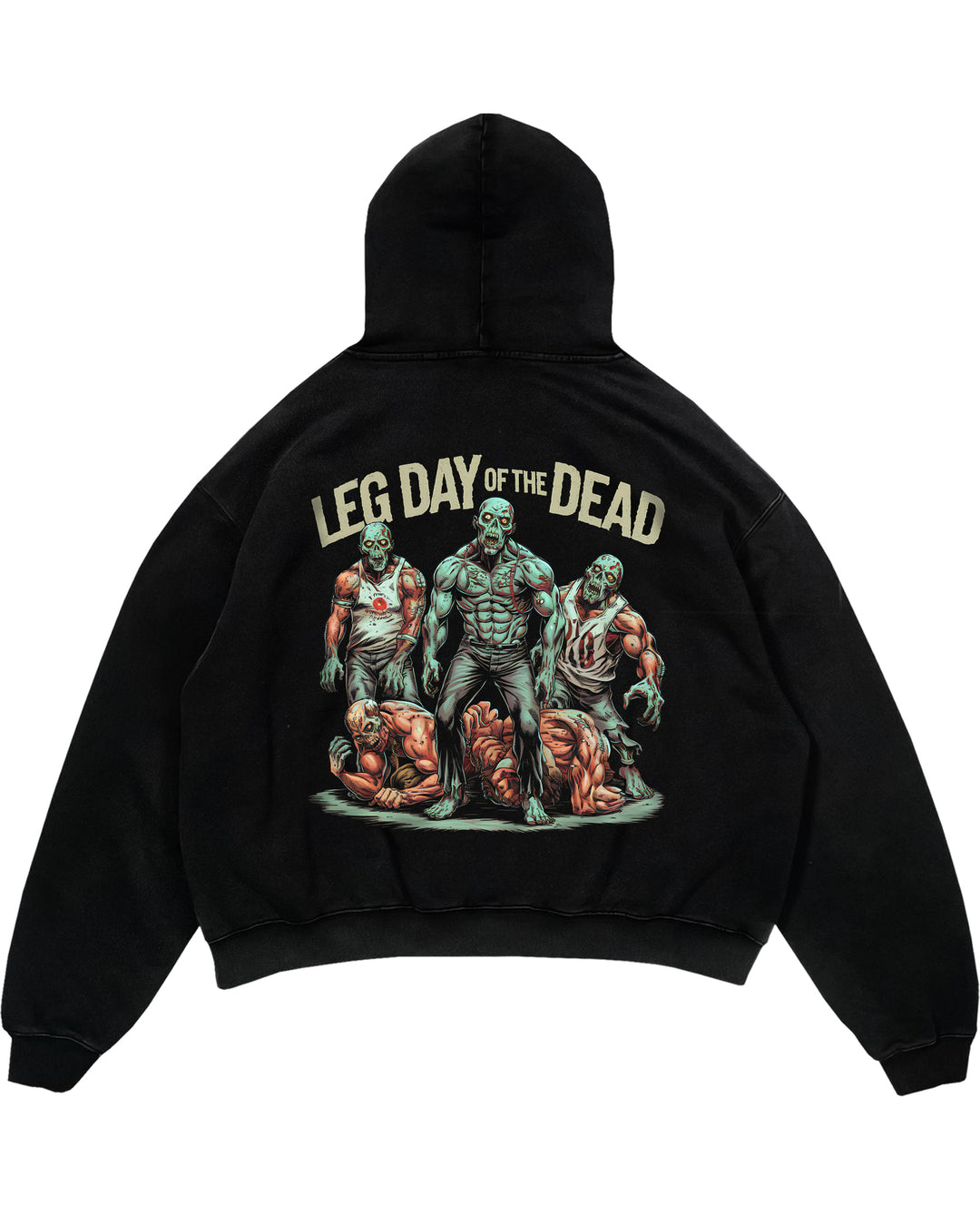 Leg day of the dead Oversized (Backprint) Hoodie